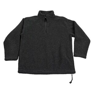 VTG Fieldmaster Sweater Mens Gray Sherpa Fleece 1/4‎ Zip Jacket Korea 80s 90s